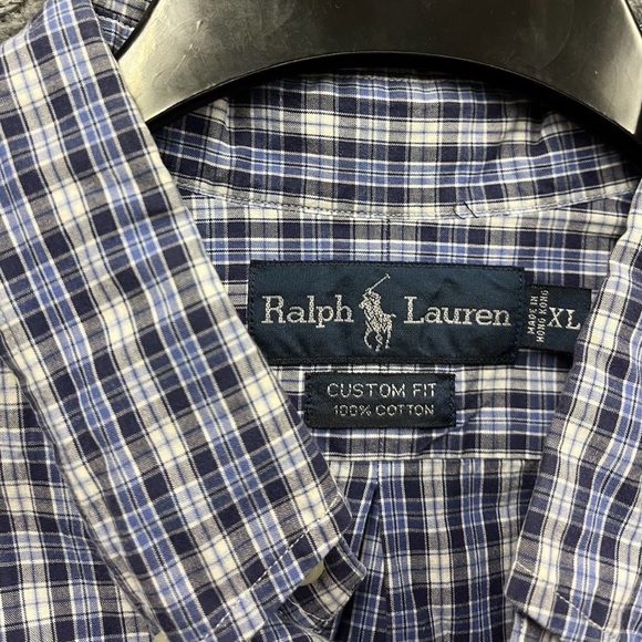 Ralph Lauren Custom Fit Men’s Short Sleeve Button  Shirt XL Plaid - Picture 3 of 6